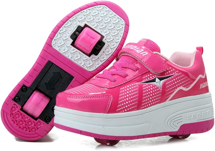 QMMD Kids Roller Shoes Double Wheel Boys Girls Roller Skate Shoes With