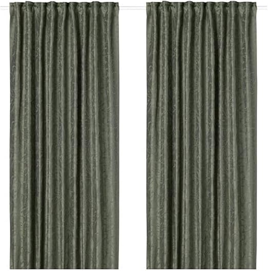 Amazon Com Ikea Fritse Curtains 1 Pair Green 704 140 54 Size