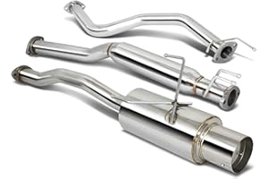 DNA MOTORING CBE-HC01EX Muffler CatBack Exhaust System [Compatible with 01-05 Honda Civic EX 2/4-Door 1.7L]