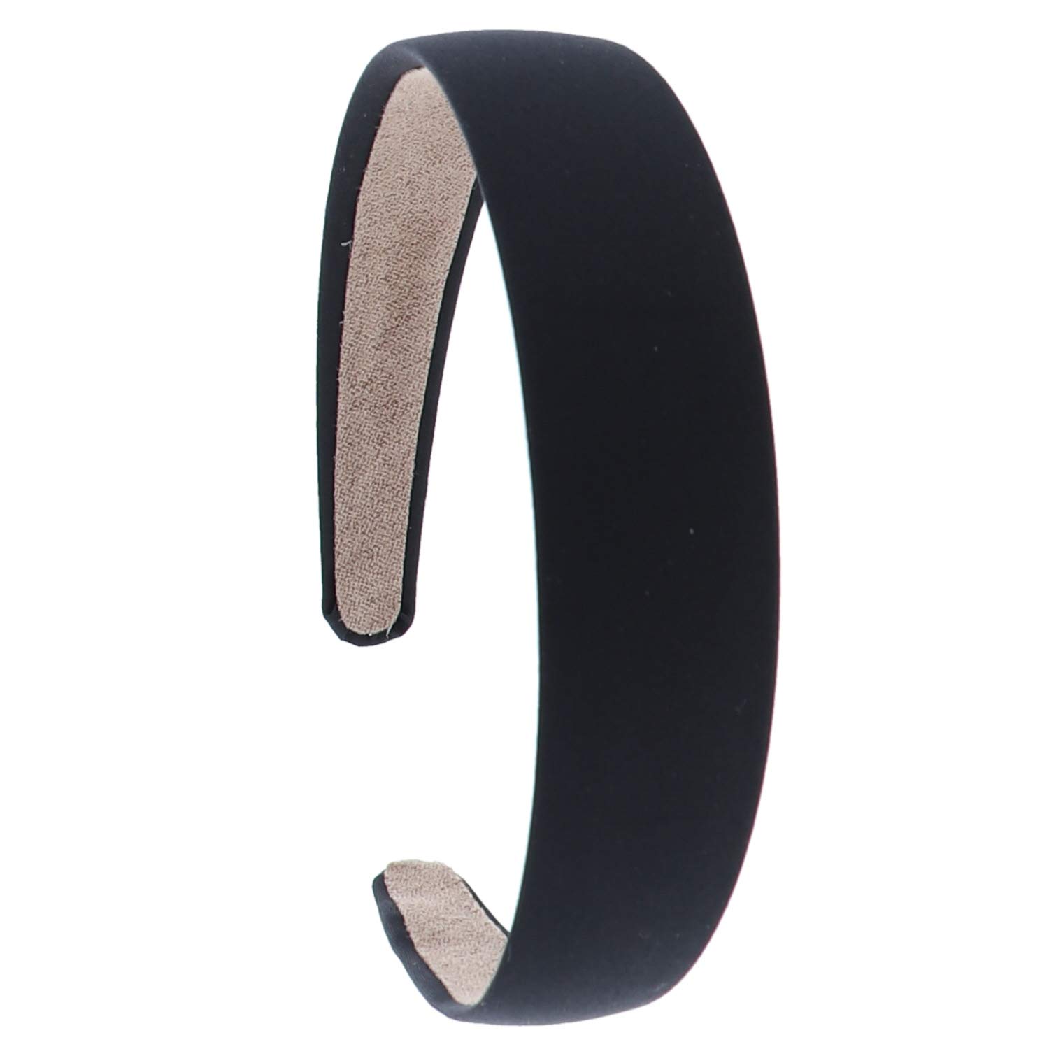 Black 1 Inch Satin Hard Headband: Beauty