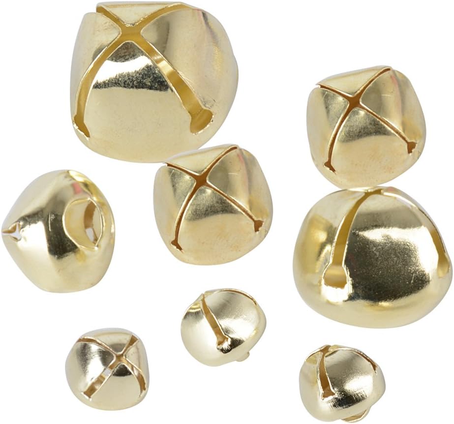 300 Campanellini Jingle In Ferro Oro 6mm - Per Decorazioni Natalizie E Fai Da Te