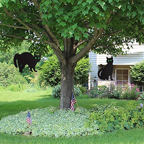 Garden Scare Cats with Reflective Eyes (Set of 4), Cat Yard Decor