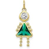 FB Jewels Solid 10K Yellow Gold May Girl Birthstone Charm
