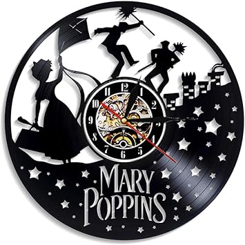 ABEQW Mary Vinyl Record Reloj de Pared Diseño Moderno Tema de la