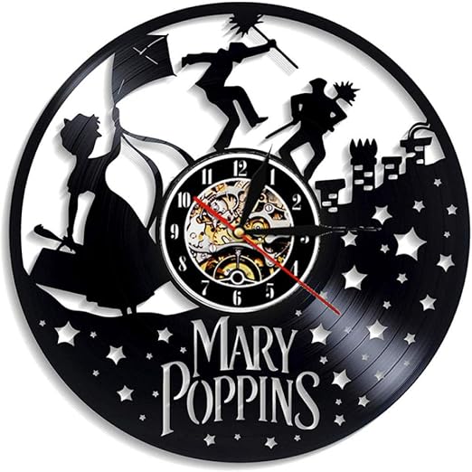 ABEQW Mary Vinyl Record Reloj de Pared Diseño Moderno Tema de la