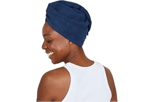 Dock & Bay Turban Hair Towel - for Home & The Beach - Super Absorbent, Quick Dry - Classic - Nautical Navy, One Size
