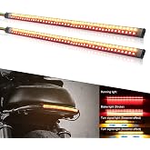 Vooda Motorcycle LED Tail Light Strips,11.8" Double color LEDs Brake Stop Tail Lihgt Turn signal Light Multifunction Waterproof Flextible LED Strips for Motorcycle ATV ect.2-Pack. (30cm-90SMD)