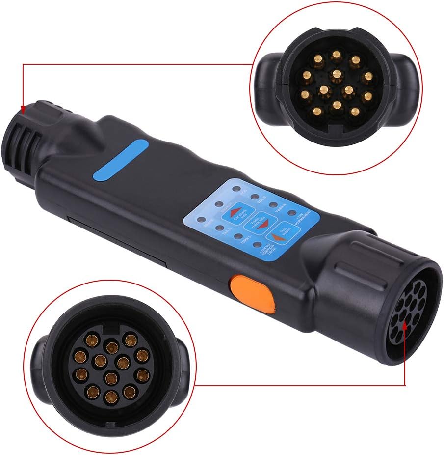 12V 13 Pin LED Trailer Socket Tester Car Truck Trailer Plug Socket ...