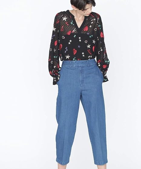 Amazon グレースコンチネンタル デニムテーパードパンツ D レディース ブルー 日本 36 日本サイズ7 号相当 ジーンズ 通販