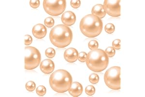 LUERBI Champagne Vase Filler | 150PCS Pearls Bead for Centerpieces Vases | 8/14/20 mm No Hole Beads, Fake Pearls for Wedding Birthday Theme Party Table Centerpieces Decor