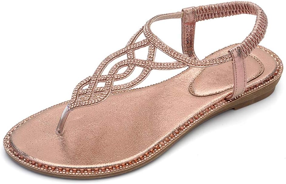 Eoeth Women's Bohemian Beach Shoes Fashion Casual Summer Flip Flops Low Heels Flats Sandals