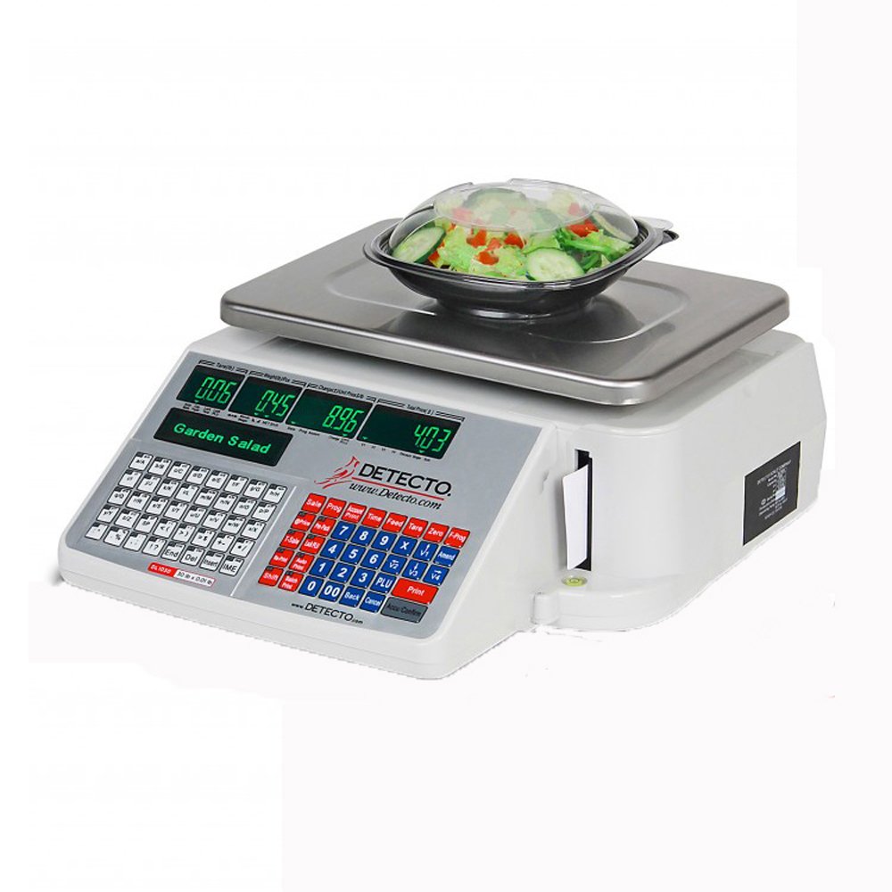 Detecto DL1030 Deli Scale with Integral Printer, 30 lb. x 0