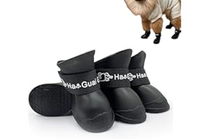 Cdycam Puppy Dogs Candy Colors Anti-Slip Waterproof Rubber Rain Shoes Boots Paws Cover (Black, Medium)