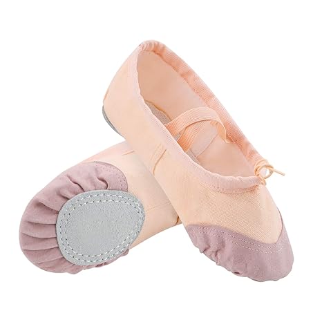 AYPOW Ballettschuhe Ballett Wohnungen Pumps Damen Dance Hausschuhe Yoga Schuhe Pilates Schuhe Split Sole Canvas Flats Gymnast