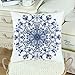 Pack of 2 CaliTime Cozy Fleece Throw Pillow Cases Covers for Couch Bed Sofa Vintage Mandala Snowflake Floral 18 X 18 Inches Navy Blue