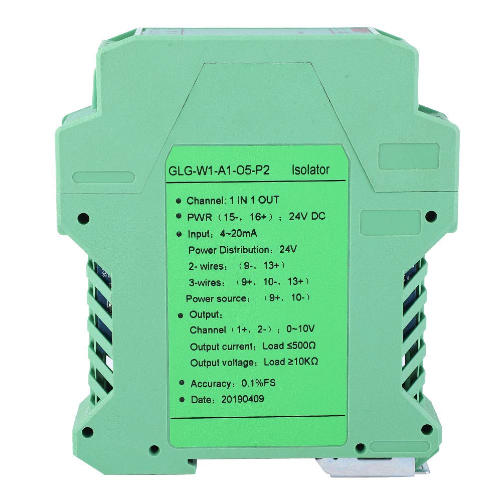 Current Conditioner, Akozon 0-20mA to 0-10V Current Isolator Transmitter 4-20mA PLC Detect Conditioner DC 24V(1 in 1 out, 4-20mA to 0-10V)