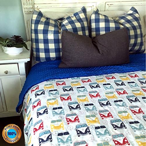 Weighted Sensory Blankets by ReachTherapy Solutions - Choose from 8 Different Designs & 5 to 15 lbs (45" x 65" & 12 lbs, The Magic Bus)