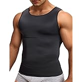 NonEcho Mens Athletic Compression Shirt Slimming Body Shaper Vest Abs Abdomen Undershirts Seamless Slimmer Shapewear