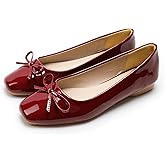 Dear Time Women's Casual Foldable Ballet Flats Square Toe Ballerina Flats Shoes Comfortable