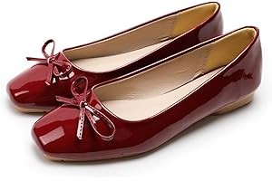 Dear Time Women's Casual Foldable Ballet Flats Square Toe Ballerina Flats Shoes Comfortable