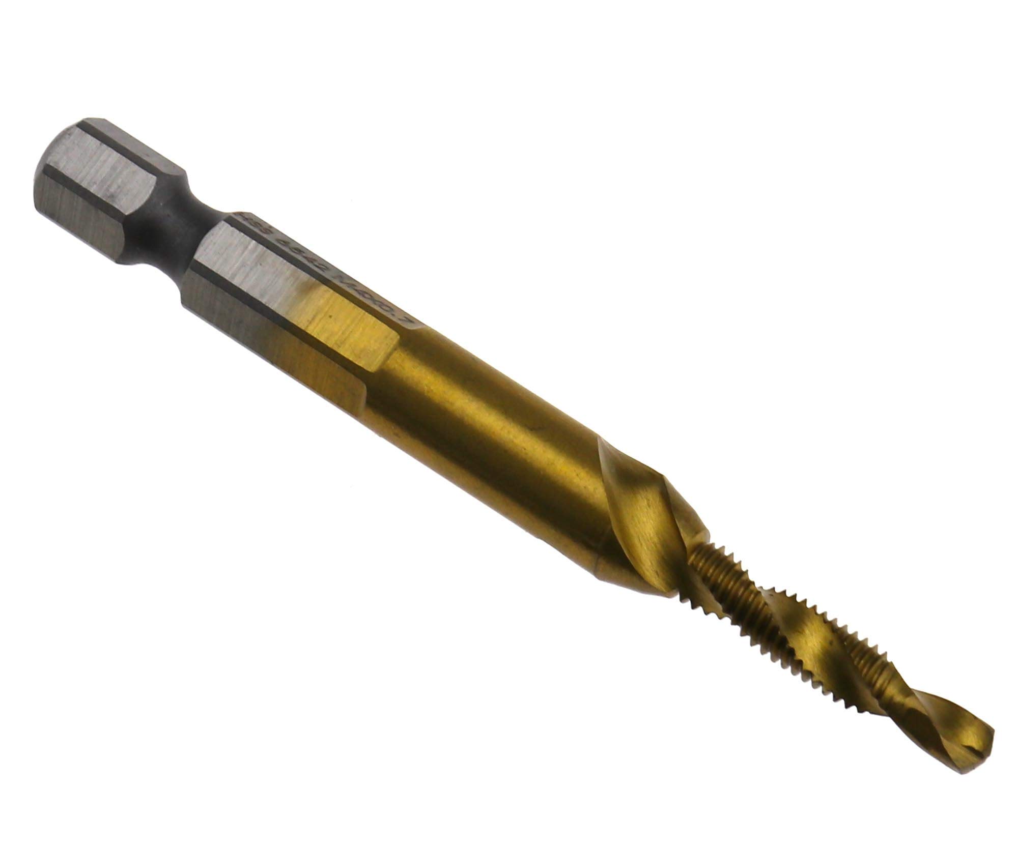 Be In Your Mind Hex Shank M4 HSS Countersink Drill Bit Metric Thread Drill and Tap Bit Titanium Plated for Tapping Threads