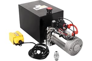 VAIDPRO 13 Quart Hydraulic Pump 12V DC Single Acting Electric Hydraulic Pump 3.25 Gallon Dump Trailer Pump 3200 PSI Hydraulic Power Unit Metal Reservoir for Dump Trailer Car Lifting