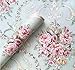 Peel and Stick Wallpaper 17.7 in X 9.8ft Self Adhesive Contact Paper Removable Green Floral Decorative Wall Covering Paper Shelf Drawer Liner Interior Film for Home Decoration and Furniture Renovation