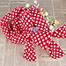 Ondder Wire Headband 4 Pack Retro Bowknot Polka Dot Wire Hair Holders for Women, Red