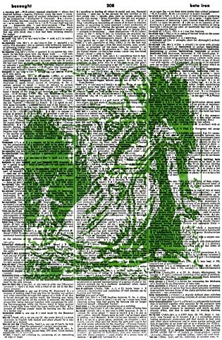 Green 'Alice in The Tunnel' ART PRINT - ALICE IN WONDERLAND - Vintage Dictionary Art Print - BOOK ART PRINT - NURSERY ART PRINT - WALL ART - Illustration - Picture - Children's Art Print 595D