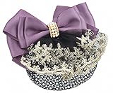 Coolr Women's Bowknot Lace Decor Snood Hairclip