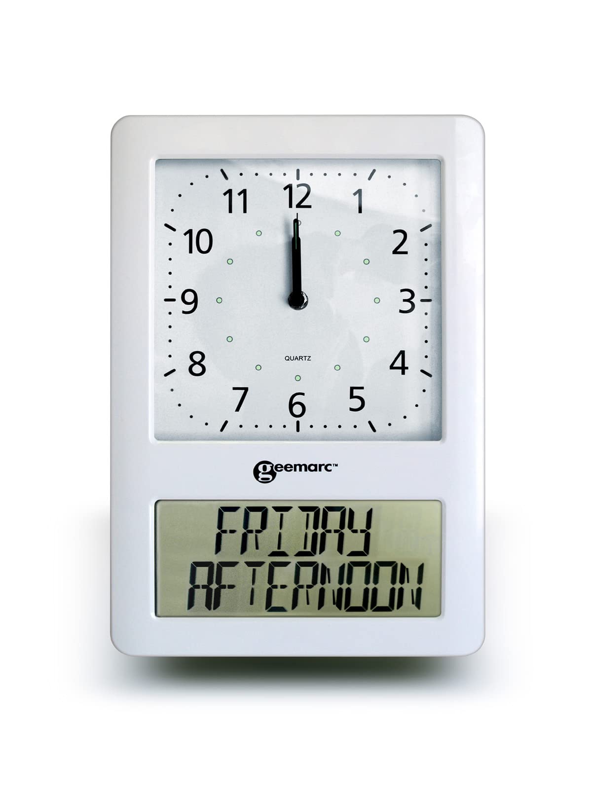 Geemarc Viso50 - Easy-to-read and Self-setting Calendar Day Clock with Analogue and Digital Display - Ideal for People Living with Dementia or Alzheimer's - Battery Operated - UK Version