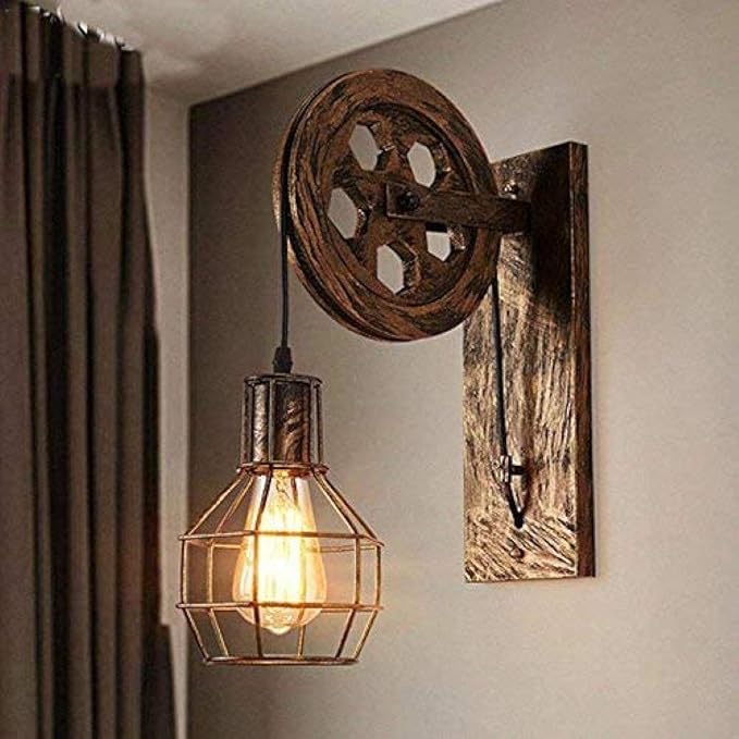 ASQ-TING Wandleuchte Retro Antik Lampe Innen Landhausstil Iron