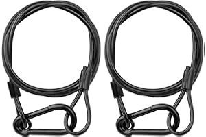jindaaudio Lighting Safety Cable with Loops(2-Pack), 25kg Load Stage Light Safety Cable Black Security Chain Hanging on Trusses, Stainless Steel Lanyard（Diameter 3mm/0.12in, Length 100cm/39.37in)