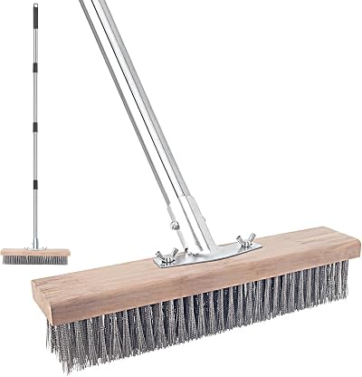 KeFanta Wire Scrub Brush with Long Handle - Stainless Steel Bristles, 150 cm