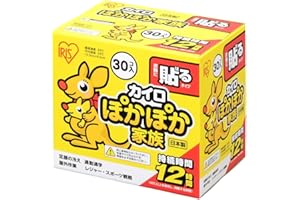 IRIS OHYAMA Hokkairo Hand Body Warmers Stick on Clothes Adhesive 30PK (Large)