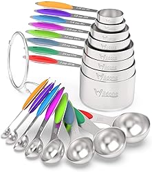 Measuring Cups & Spoons Set of 16, Wildone Premium