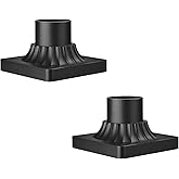 NAXTTII Outdoor Post Light Mounting Base 3 Inch Black Pier Mount Adapter Die-Case Aluminum Outdoor Pillar Light Basel Waterpr