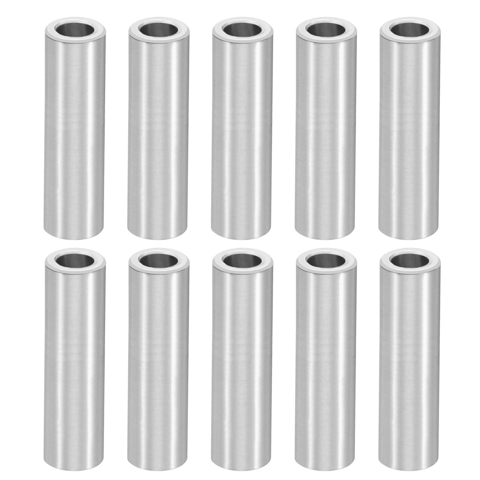 PATIKIL M4 Aluminum Spacers, 10 Pcs Metal Spacer Aluminum 4.1mm ID x 7mm OD x 25mm L Aluminum Spacer Screw Standoff Round for 5/32inch or M4 Screw Bolts