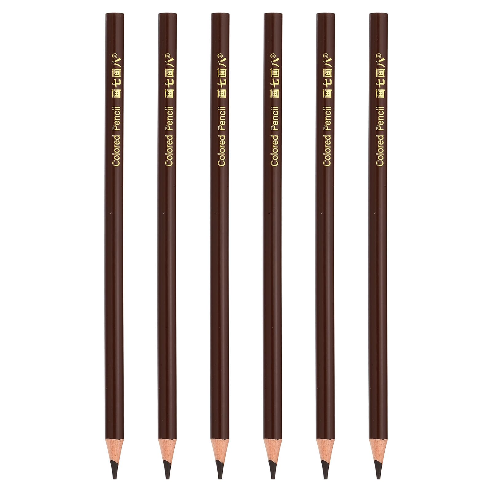 PATIKIL Coffee Colored Pencils Set,6 Pcs Oil Color Pencils Wooden Coloring Drawing Pencil for Artists Art Painting