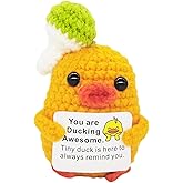qyqkfly Funny Crochet Handmade Emotional Ducks Mental Support Positive Supportive Encouragement for Women Men Birthday Christmas Pickle Potato Easter Birthday Gifts Party Decor(Duck 03)