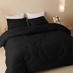 Luxlovery Black Sunflower Comforter Set King All