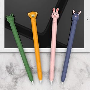 HONEYY Cute Animal Pencil Case for Apple Pencil Silicone Sleeve for 1st Generation Holder Protective Skin Cover Case Non-Slip Pencil Tip Cover for iPad (Color : Frog)