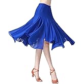 AFAVOM Ballroom Dance Skirts for Women Ballroom Dancing Long Swing Waltz Latin Salsa Belly Dance Skirt Flamenco Dress Costume