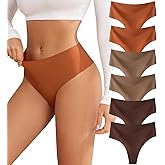 oshkang Thongs for Womens High Waisted Seamless for Women Underwear Sexy Breathable Panties 6 Pack