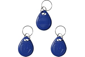 XIXEI 125KHz RFID Proximity ID Card Key Tags Writable rewritable T5577 fob tag(Pack of 3) (Blue)