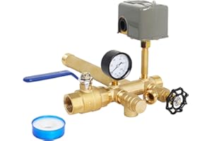 DPWRROT 1" x 11'' Well Pressure Tank Tee Kit with Pressure Tank Tee & 40-60Psi Pressure Switch Fit Most Water Well Pressure Tanks with Diameters Up to 16", Well Tank Tee Kit