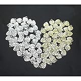 IDS Made with Love Heart Charms Pendants Necklace, Nickel Plated Silver Tone, Sliver, Golden, 100 Pcs