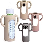 3 Pack Silicone Sleeves for Dr. Brown's Glass Bottles 8 OZ - Anti Breakage Baby Bottle Holder, Compatible with Dr. Brown's Glass Bottles for Babies with Handle (Other Products Cannot be adapted)