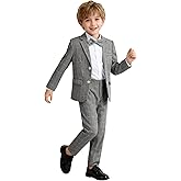 LOLANTA Boys Suit Wedding Ring Bearer Outfit Kids Suit Set, Blazer Pants Bow Tie Dress Clothes Formal Wear