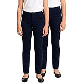 dELiA*s Girls School Uniform Pants - 2 Pack Stretch Twill Basic Khaki Pants Jeggings and Flare Uniform Pants for Girls (4-16)
